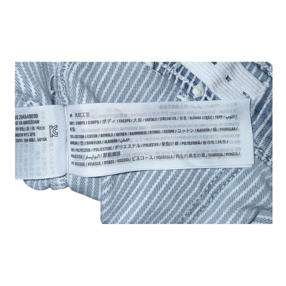 Abercrombie Kids High Rise Wide Leg Striped Jeans Blue White Size 13/14 Regular - Picture 11 of 12